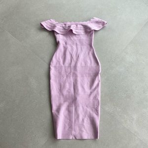 House of CB Lilac Off-Shoulder Dress